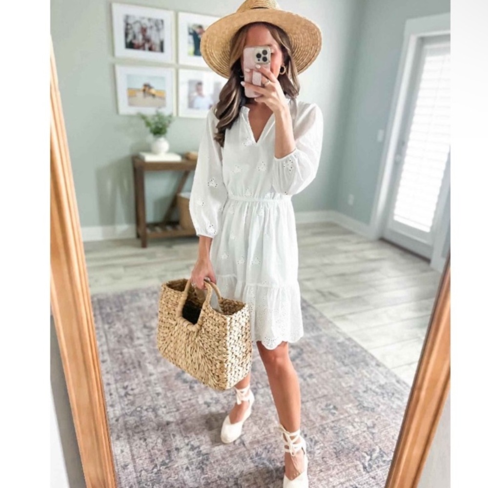 Knox Rose White eyelet dress NWT size L NWT